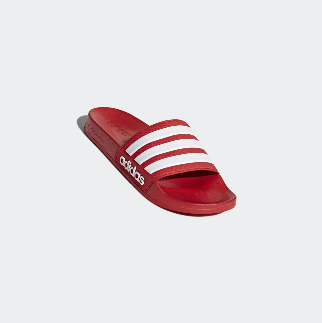 Slapky Adidas Adilette Cloudfoam Panske Červené | 381SKUNJBVM